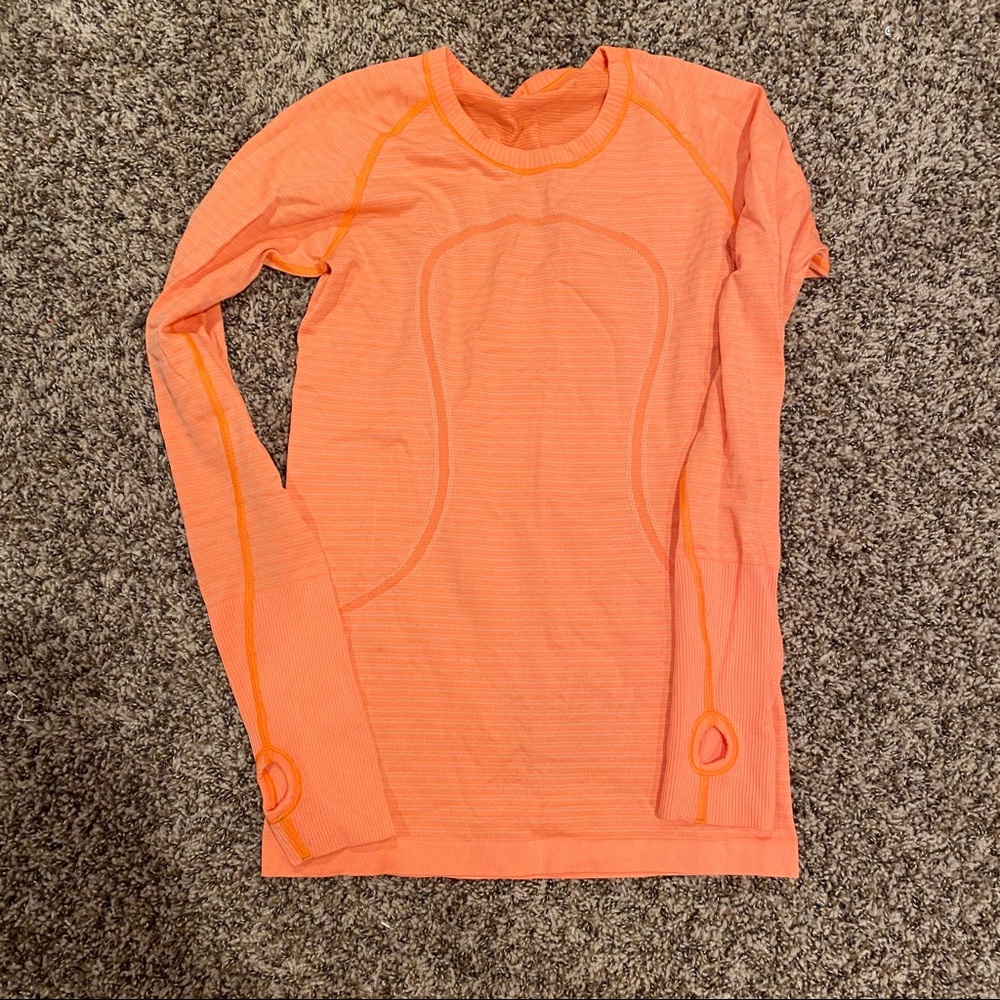Swiftly Tech Long Sleeve orange stripe